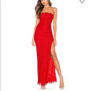 Majorelle Red Lace Gown